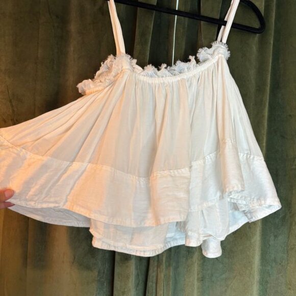 Pilcro Anthropologie White Ruffled Sleeveless Camisole - Picture 2 of 6